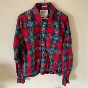 Abercrombie & Fitch Red/Green Male Shirt L